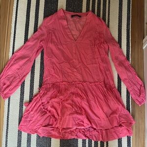 Pomander Place Tuckernuck Dress Women small Pink Ophelia Cotton Coastal Resort